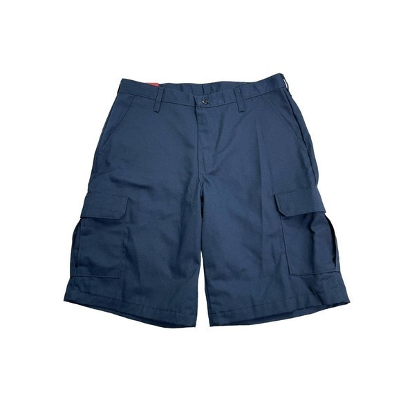 RED KAP Men's‎ Uniform Work Cargo Shorts Chino Navy PT66NV0 New 34x12 - Picture 1 of 5